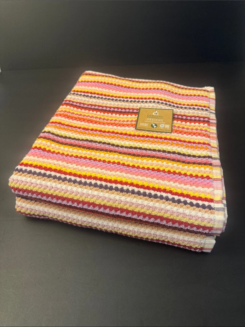 2pc Deborah Connolly Designs Striped Bath Towel Set - Multi